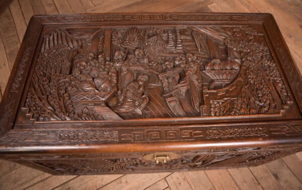 Carved Camphor Wood Blanket Box SAI2484 - Image 2