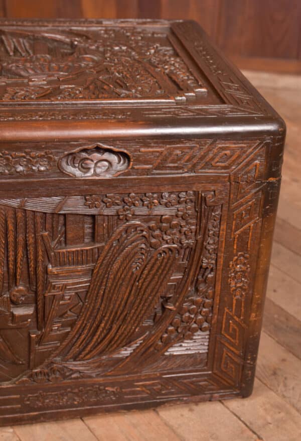 Carved Camphor Wood Blanket Box SAI2484 - Image 6