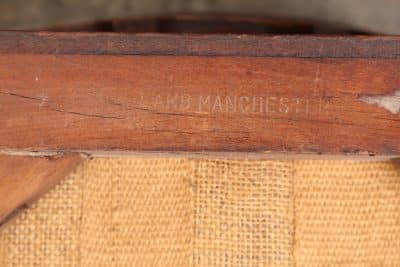 Pair of Walnut & Leather Library Desk Chairs by 'Lamb Manchester' - Image 2