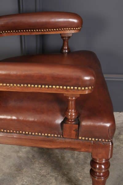 Pair of Walnut & Leather Library Desk Chairs by 'Lamb Manchester' - Image 12