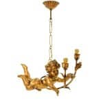 Mid 20th Century Italian Wooden Hanging Light Antique Furniture
