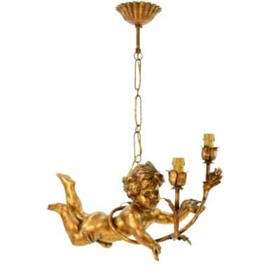 Mid 20th Century Italian Wooden Hanging Light