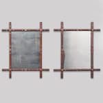 Decorative Pair of Gothic Style, Oak-Framed Brass Mounted Victorian Mirrors Oak Frame Antique Mirrors