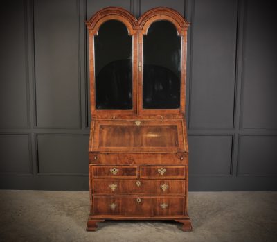 Queen Anne Walnut Bureau Bookcase - Image 2