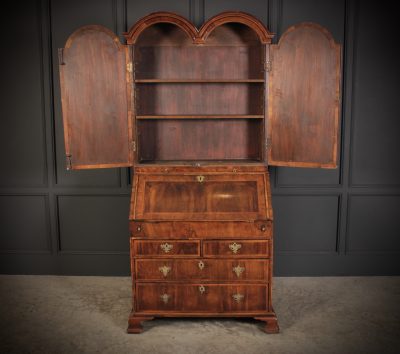 Queen Anne Walnut Bureau Bookcase - Image 3