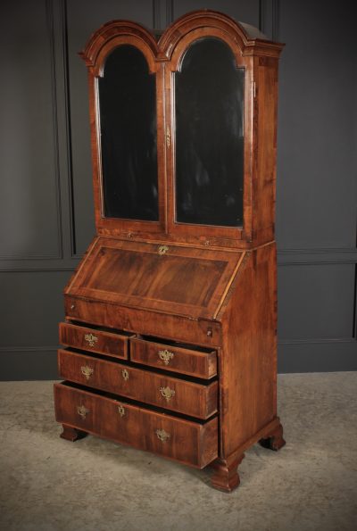 Queen Anne Walnut Bureau Bookcase - Image 6