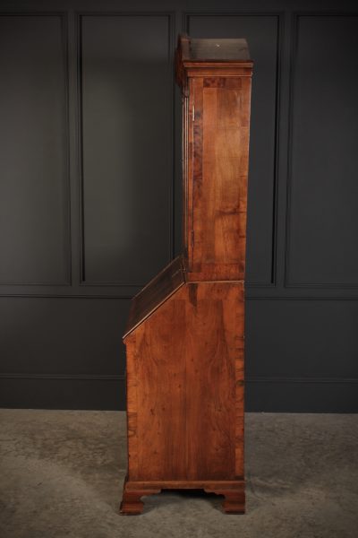 Queen Anne Walnut Bureau Bookcase - Image 7