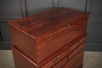 Rare Georgian Mahogany Blanket Box On Chest - Image 3