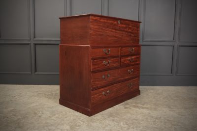 Rare Georgian Mahogany Blanket Box On Chest