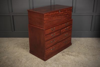 Rare Georgian Mahogany Blanket Box On Chest - Image 2