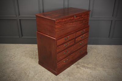 Rare Georgian Mahogany Blanket Box On Chest - Image 4