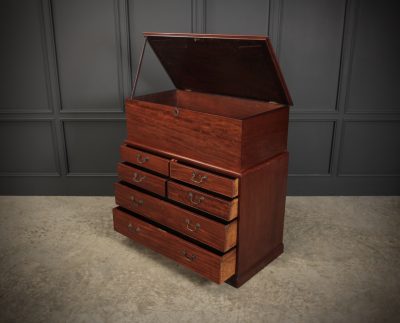 Rare Georgian Mahogany Blanket Box On Chest - Image 10