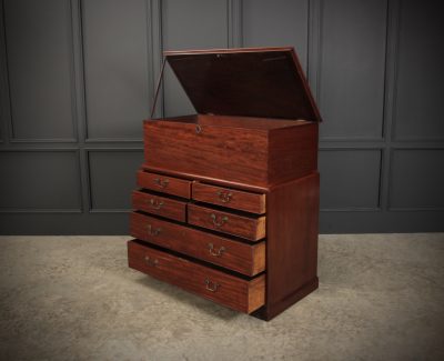 Rare Georgian Mahogany Blanket Box On Chest - Image 16