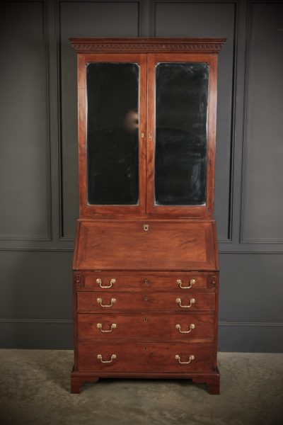 George III Mahogany Bureau Bookcase - Image 11