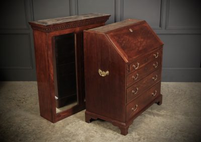 George III Mahogany Bureau Bookcase - Image 3