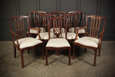 Set Of 8 Mahogany Chippendale Style Dining Chairs - Image 2