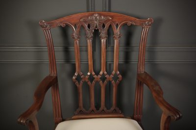 Set Of 8 Mahogany Chippendale Style Dining Chairs - Image 7