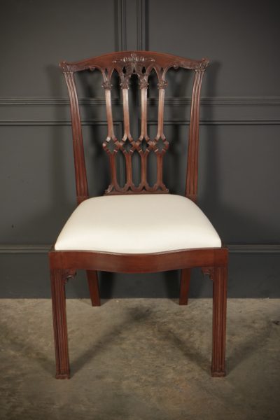 Set Of 8 Mahogany Chippendale Style Dining Chairs - Image 19