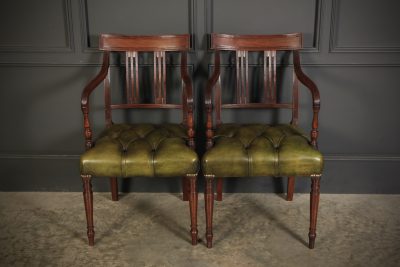 Pair Of George III Mahogany & Leather Chairs - Image 10