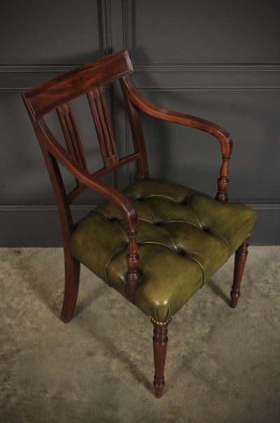 Pair Of George III Mahogany & Leather Chairs - Image 3