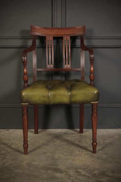 Pair Of George III Mahogany & Leather Chairs - Image 5