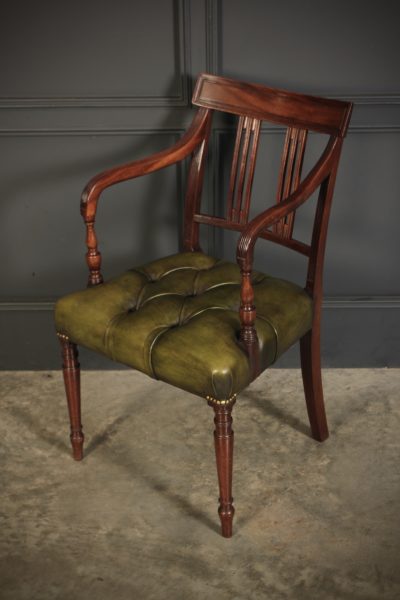 Pair Of George III Mahogany & Leather Chairs - Image 6