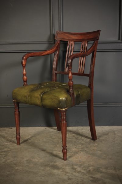 Pair Of George III Mahogany & Leather Chairs - Image 7