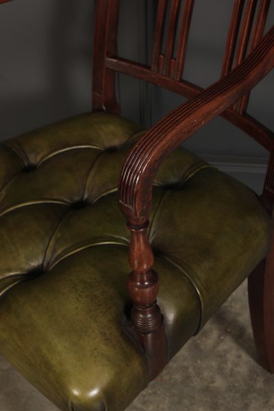 Pair Of George III Mahogany & Leather Chairs - Image 8