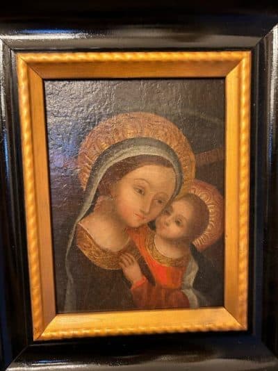 17th Century Mary With Jesus, Oil on Canvas, Restored.. - Image 4