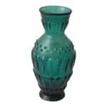 Mid 20th Century Murano Emerald Glass Vase Antique Vases