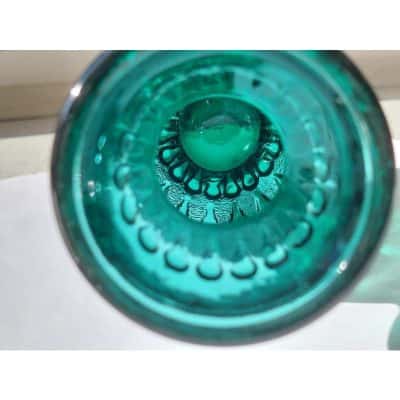 Mid 20th Century Murano Emerald Glass Vase - Image 8