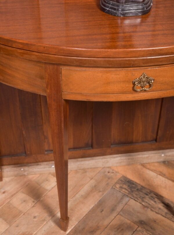 Edwardian Mahogany Fold Over Demi Lune Tea Table SAI2070 - Image 3
