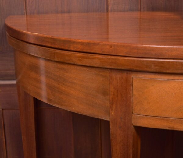 Edwardian Mahogany Fold Over Demi Lune Tea Table SAI2070 - Image 4