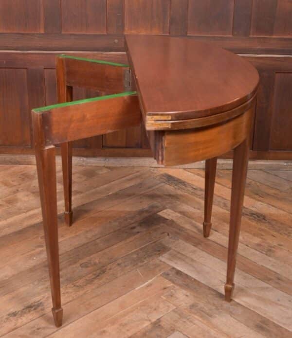 Edwardian Mahogany Fold Over Demi Lune Tea Table SAI2070 - Image 5