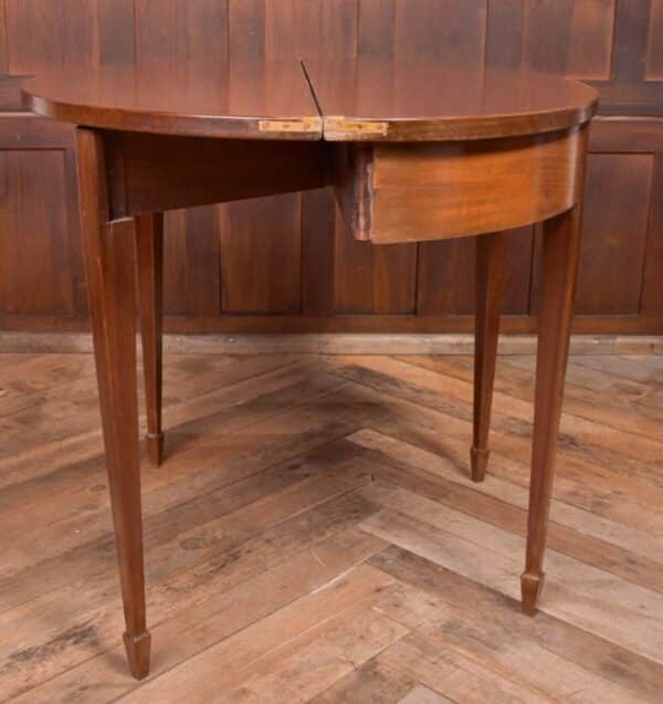 Edwardian Mahogany Fold Over Demi Lune Tea Table SAI2070 - Image 7