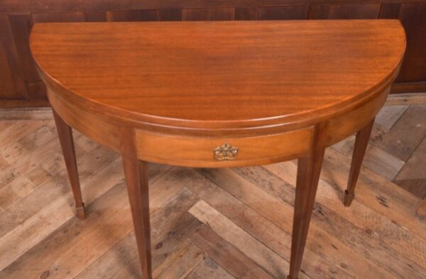 Edwardian Mahogany Fold Over Demi Lune Tea Table SAI2070 - Image 9