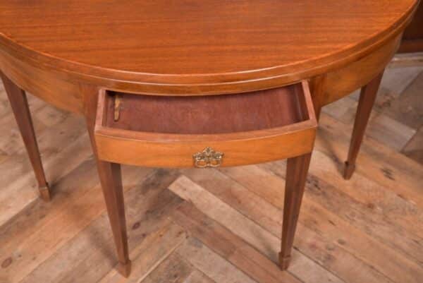 Edwardian Mahogany Fold Over Demi Lune Tea Table SAI2070 - Image 10