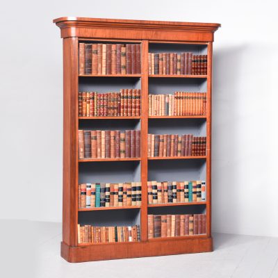 Mid Victorian Mahogany Tall Two-Part Open Bookcase