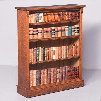 Edwardian Oak Open Bookcase