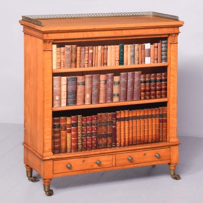 George IV Satinwood and Brass Mounted Open Bookcase - Image 11