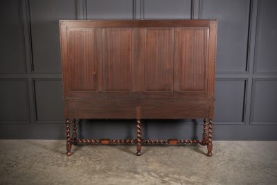 Double Bow Front Burr Walnut Cocktail Cabinet - Image 14