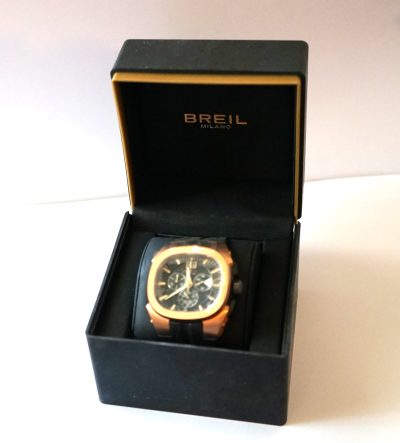 Vintage Breil Milano Chronometer Watch With Leather Strap & Boxed