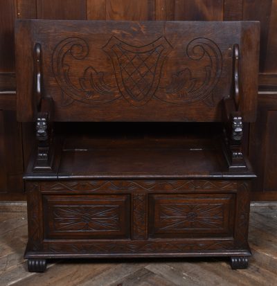 Edwardian Monk's Bench/ Hall Seat/ Settle SAI3570
