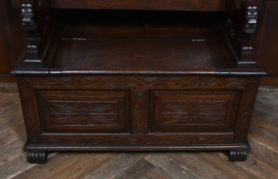 Edwardian Monk's Bench/ Hall Seat/ Settle SAI3570 - Image 5