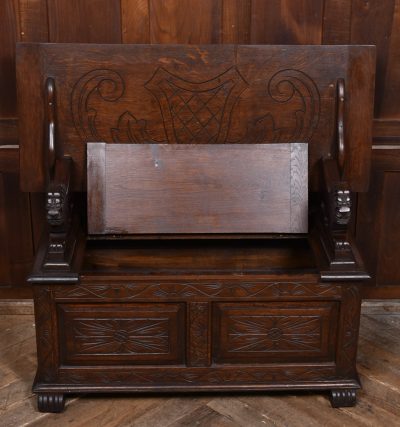 Edwardian Monk's Bench/ Hall Seat/ Settle SAI3570 - Image 6