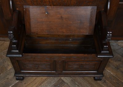 Edwardian Monk's Bench/ Hall Seat/ Settle SAI3570 - Image 7