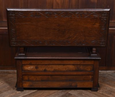 Edwardian Monk's Bench/ Hall Seat/ Settle SAI3570 - Image 14