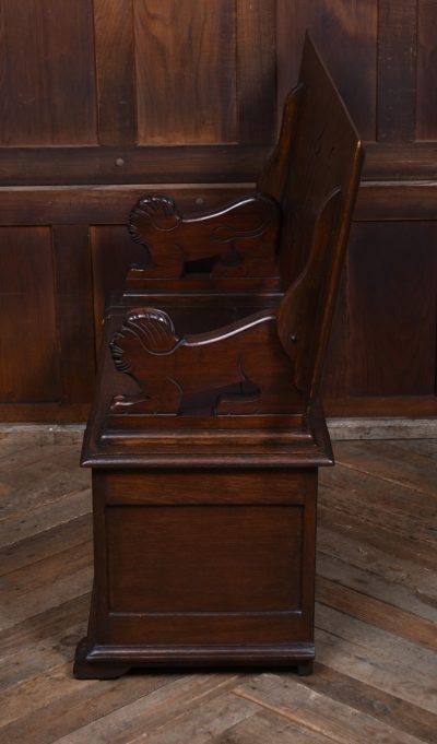 Edwardian Monk's Bench/ Hall Seat/ Settle SAI3570 - Image 15
