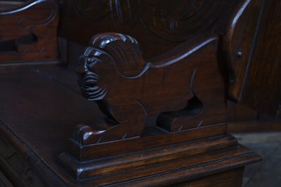 Edwardian Monk's Bench/ Hall Seat/ Settle SAI3570 - Image 16