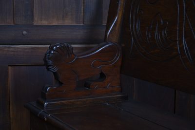 Edwardian Monk's Bench/ Hall Seat/ Settle SAI3570 - Image 17